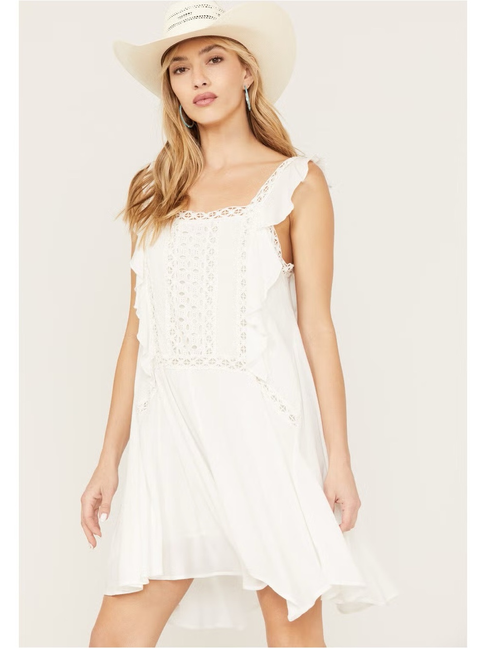 Wild Moss Women's Crochet Trim Dress